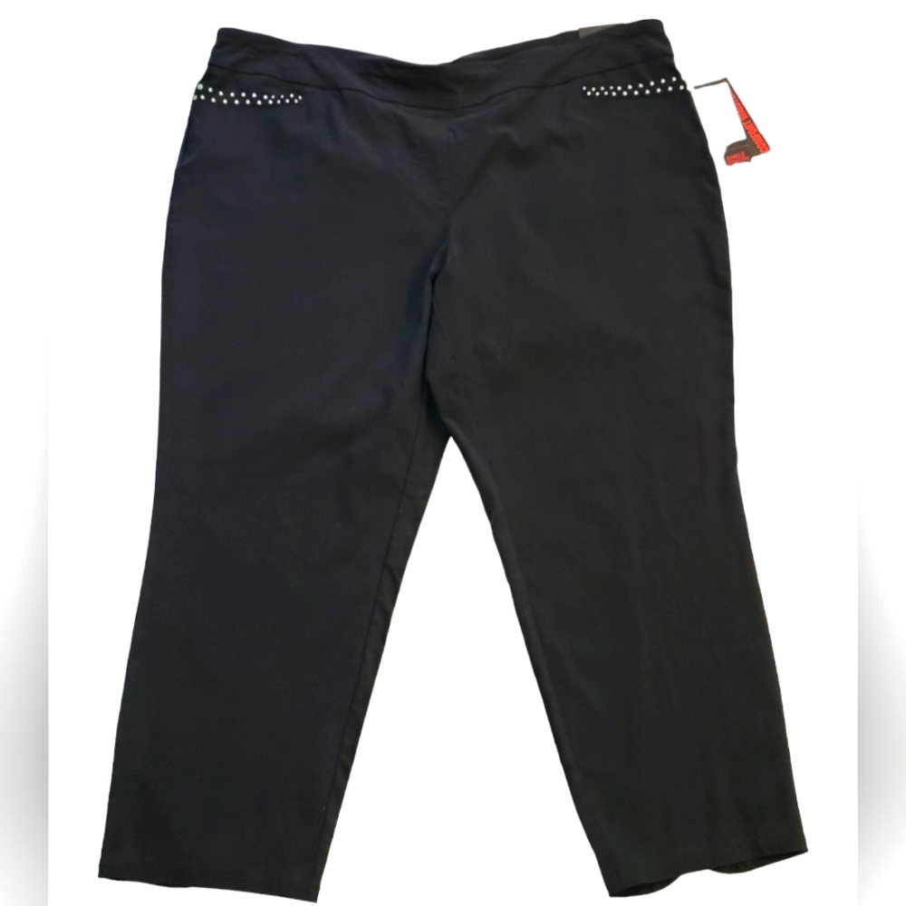 Briggs Ankle Pants Black Women's Size 22 Comfort Waistband